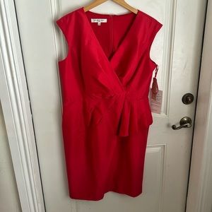 NWT Evan Picone Red Satin Dress, Size 16